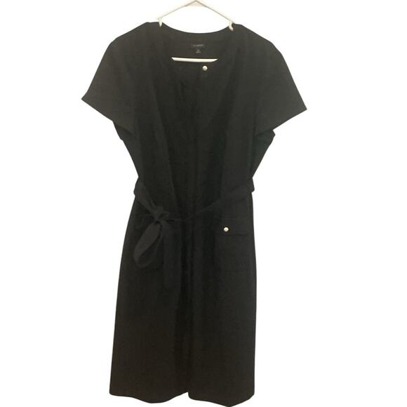 Talbots Womens Shirt Dress Size 14 Black Old Money Business Casual Office NEW - Picture 1 of 10